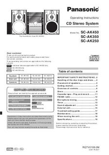 Panasonic SC AK250 manual. Camera Instructions.